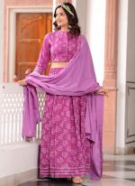 Cotton Pink Festival Wear Printed Ready To Wear Lehenga Choli